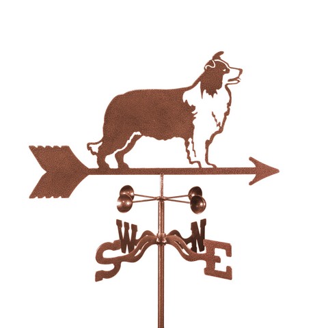 Dog Border Collie Weathervane With Deck Mount