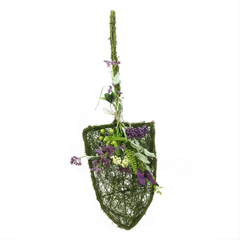 29 In. Decorative Purple & Green Mixed Berry & Butterfly Artificial Floral Shovel Accent
