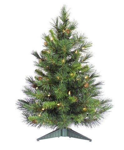 2 Ft. X 17 In. Pre-lit Dakota Red Pine Full Artificial Christmas Tree - Clear Dura Lights