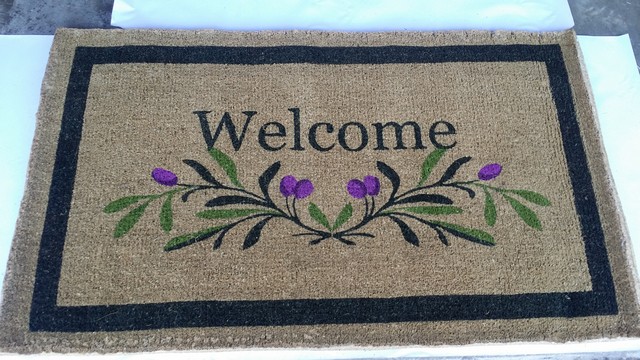 Le Wc372 Olive Border Welcome Coir Mat, 36 X 72 In.