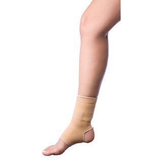 Slip On Ankle Compression Open Toe Open Heel, Beige - Large