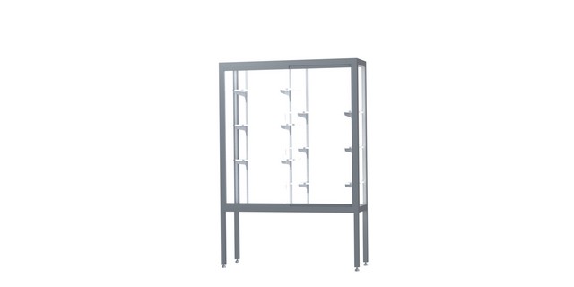 Waddell 11404-wb-sn Challenger 48 X 66 X 16 In. Aluminum Legs Display Case, White Back - Satin Natural