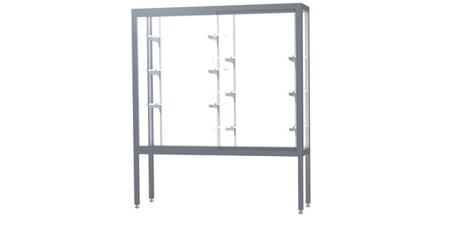 Waddell 11405-wb-sn Challenger 60 X 66 X 16 In. Aluminum Legs Display Case, White Back - Satin Natural