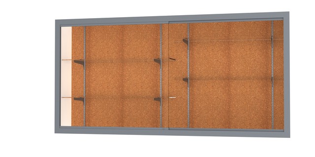 Waddell 14408-ck-sn Recessed 96 X 48 X 16 In. Recessed Wall Case, Cork Back - Satin