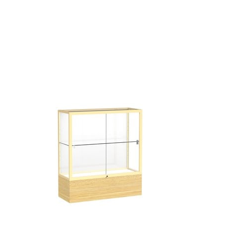 Waddell 2281wb-gd-lv Reliant 36 X 40 X 14 In. Light Oak Vinyl Base Counter Display Case, White Back - Champagne Gold