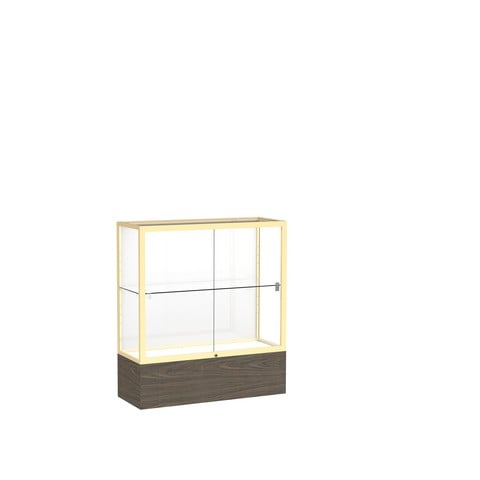 Waddell 2281wb-gd-wv Reliant 36 X 40 X 14 In. Walnut Vinyl Base Display Case, White Back - Champagne Gold