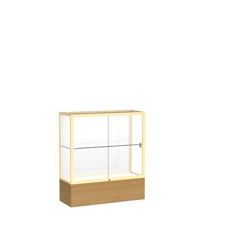 Waddell 2281wb-gd-ak Reliant 36 X 40 X 14 In. Autumn Oak Base Counter Display Case, White Back - Champagne Gold