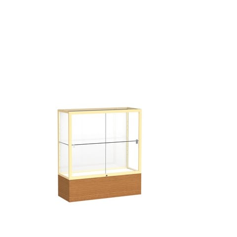 Waddell 2281wb-gd-mk Reliant 36 X 40 X 14 In. Carmel Oak Base Counter Display Case, White Back - Champagne Gold