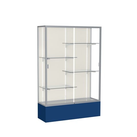 Waddell 374pb-sn-ny Spirit 48 X 72 X 16 In. Navy Base Floor Display Case With 4 Ft. Length, Plaque Back - Satin