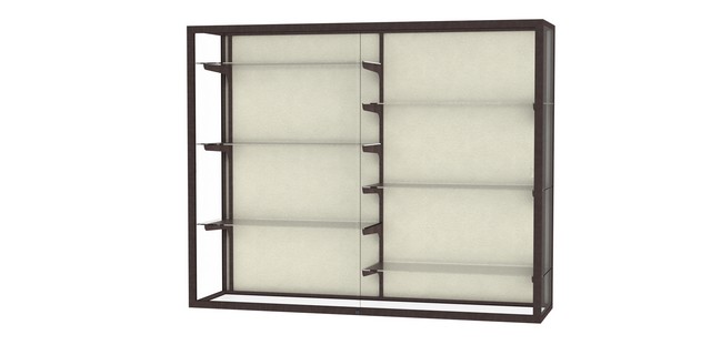 Waddell 12405-pb-bz Champion 60 X 48 X 16 In. Wall Case With Six 12 In. Half-length Shelves, Plaque Back - Dark Bronze