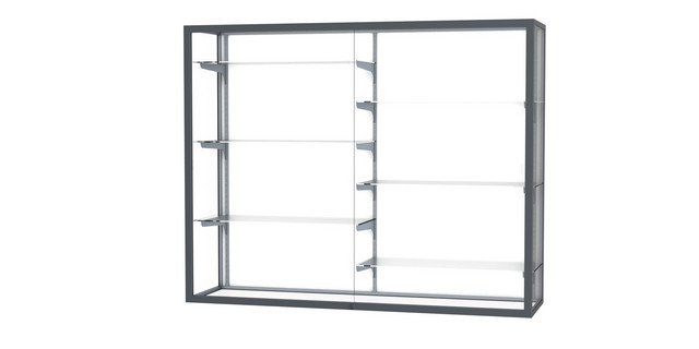 Waddell 12405-wb-sn Champion 60 X 48 X 16 In. Wall Case With Six 12 In. Half-length Shelves, White Back - Satin
