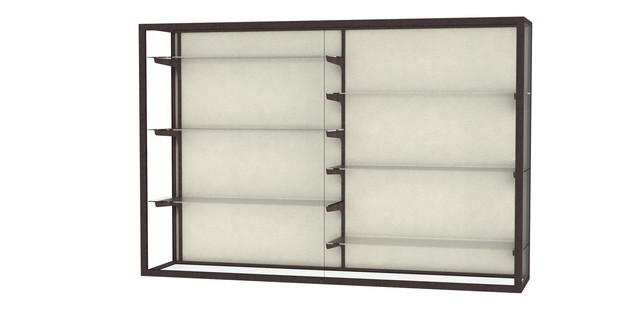 Waddell 12406-pb-bz Champion 72 X 48 X 16 In. Wall Case With Six 12 In. Half-length Shelves, Plaque Back - Dark Bronze