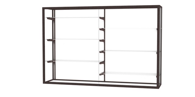 Waddell 12406-wb-bz Champion 72 X 48 X 16 In. Wall Case With Six 12 In. Half-length Shelves, White Back - Dark Bronze
