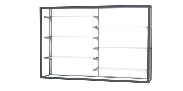 Waddell 12406-wb-sn Champion 72 X 48 X 16 In. Wall Case With Six 12 In. Half-length Shelves, White Back - Satin