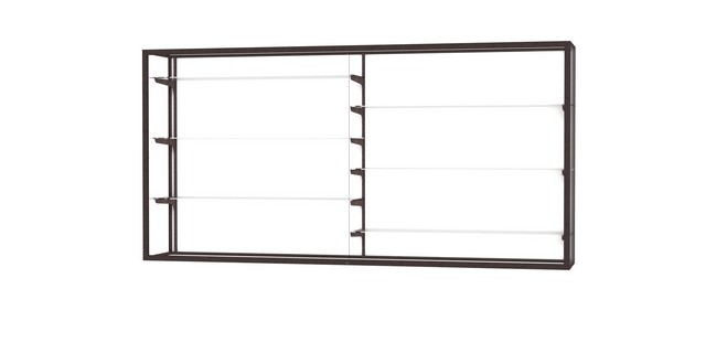 Waddell 12408-wb-bz Champion 96 X 48 X 16 In. Wall Case With Six 12 In. Half-length Shelves, White Back - Dark Bronze