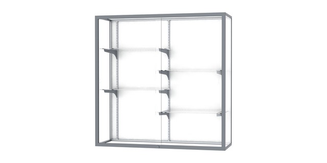 Waddell 2040-4-wb-sn Champion 48 X 48 X 16 In. Wall Case With Four 14 In. Half-length Shelves, White Back - Satin