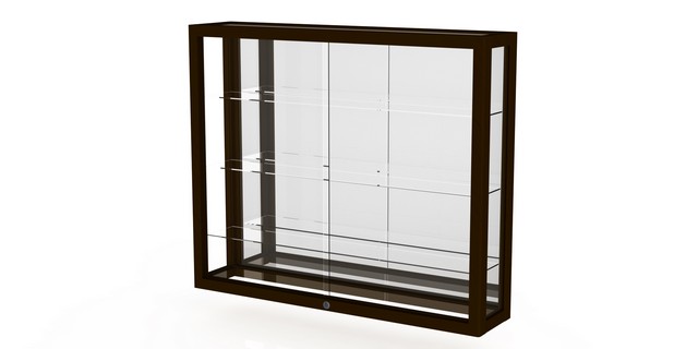 Waddell 890m-mb-w Heirloom 36 X 30 X 8 In. Wall Case With Hardwood 3 Shelves, Mirror Back - Danish Walnut