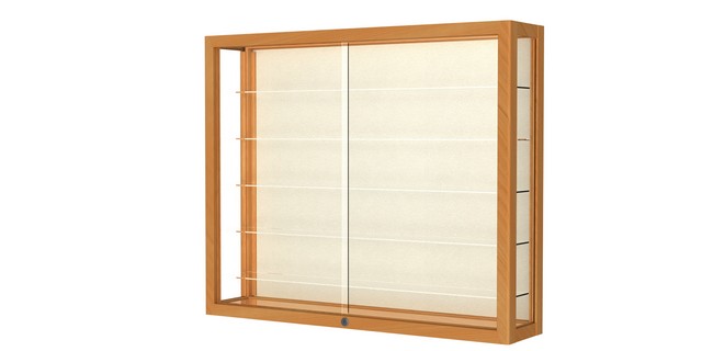 Waddell 8903k-pb-ak Heirloom 36 X 30 X 8 In. Wall Case With 5 Shelves, Plaque Back - Autumn Oak