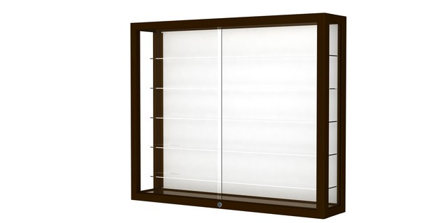 Waddell 8903m-wb-w Heirloom 36 X 30 X 8 In. Wall Case Hardwood With 5 Shelves, White Back - Danish Walnut