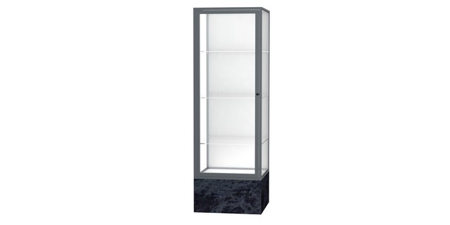 Waddell 575wb-sn-ss Monarch 24 X 72 X 24 In. Silver Swirl Base Lighted Floor Display Case, White Back - Satin