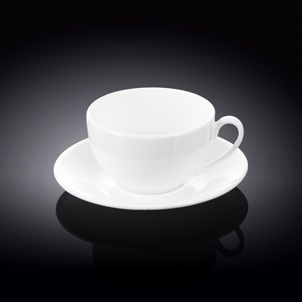 993000 250 Ml Tea Cup & Saucer, White - Pack Of 36