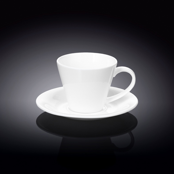 993004 180 Ml Tea Cup & Saucer, White - Pack Of 48