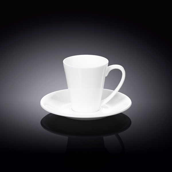 993054 110 Ml Coffee Cup & Saucer, White - Pack Of 48
