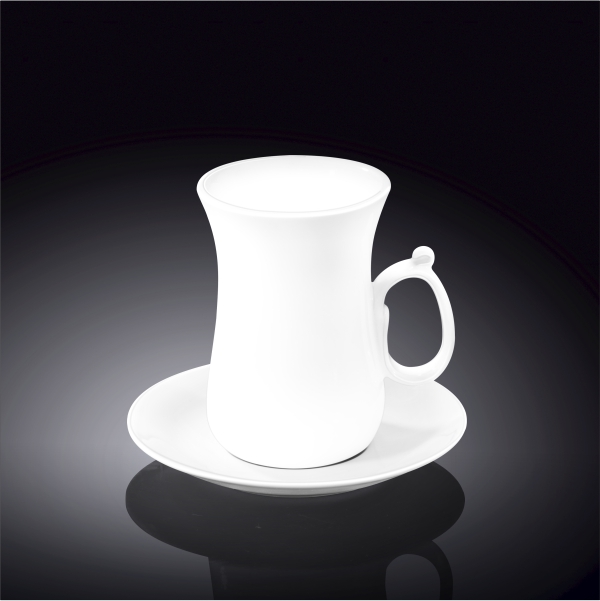 993087 120 Ml Tea Cup & Saucer, White - Pack Of 48