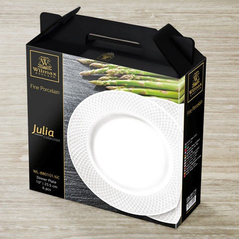 880101 10 In. Dinner Plate Set Of 6, White - Pack Of 4