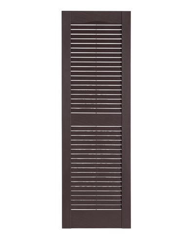 Perfect Shutters Il501539025 Premier Louver Exterior Decorative Shutter, Sienna Brown - 15 X 39 In.