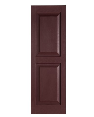 Perfect Shutters Ir521535260 Premier Raised Panel Exterior Decorative Shutters, Burgundy - 15 X 35 In.