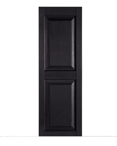 Premier Raised Panel Exterior Decorative Shutters, Black - 15 X 51 In.