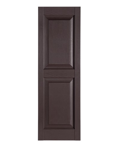 Perfect Shutters Ir521559025 Premier Raised Panel Exterior Decorative Shutters, Sienna Brown - 15 X 59 In.