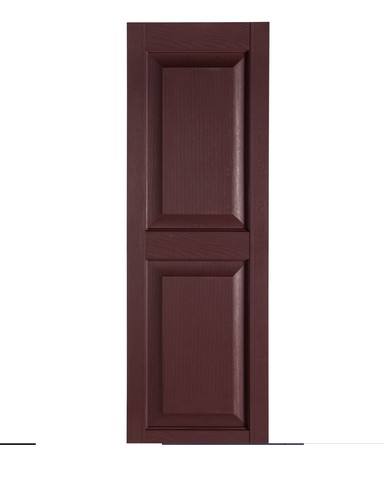 Perfect Shutters Ir521563260 Premier Raised Panel Exterior Decorative Shutters, Burgundy - 15 X 63 In.