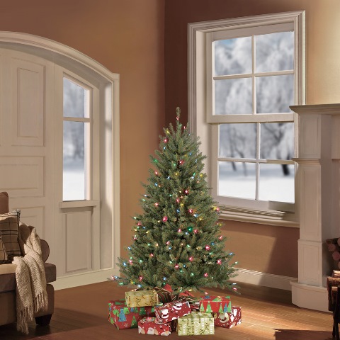 4.5 Ft. Pre-lit Fraser Fir Artificial Christmas Tree With 250 Multi Colored Ul Lights