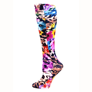 Cmps Leopard Flowers Therapeutic Compression Sock