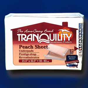 Peach Sheet Under Pads - 96 Per Case