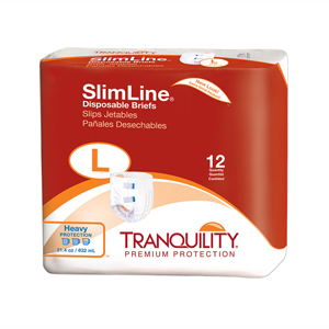 Slimline Disposable Fitted Brief, Large - 96 Per Case