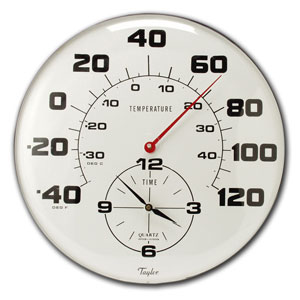 18 In. Patio Thermometer & Clock