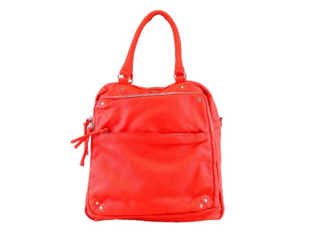 Bh501-red Faux Leather Handbag Tote, Red