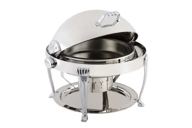 12009ch 20.25 X 18.75 X 19.25 In. Dripless Round Chafer With Chrome Trim