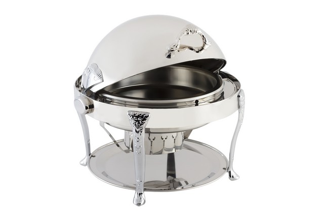 17000ch Stainless Steel Round Chafer With Renaissance Leg, Chrome