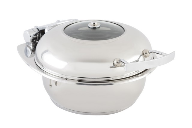 20303 Small Round Induction Chafer With Glass Induction Food Pan