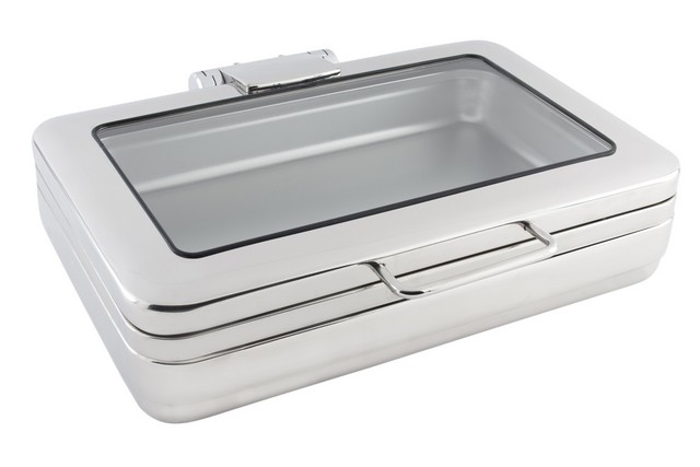 20307 2 Gal Rectangular Full Size Induction Chafing Dish With Glass & Without Stand, 22.25 X 19 X 5.25 In.