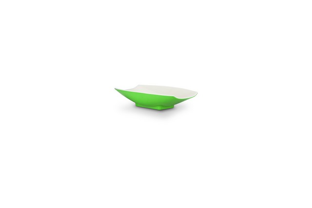 53700-2tonelime 6 X 3.5 X 1.5 In. Melamine Curves Bowl With Lime Outside & White Inside, 4 Oz