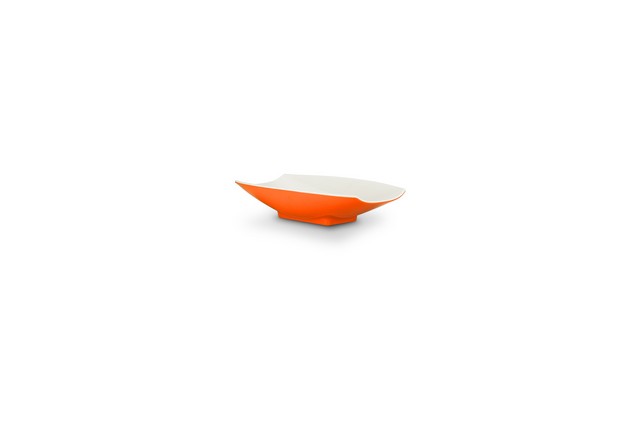 53700-2toneorange 6 X 3.5 X 1.5 In. Melamine Curves Bowl With Orange Outside & White Inside, 4 Oz