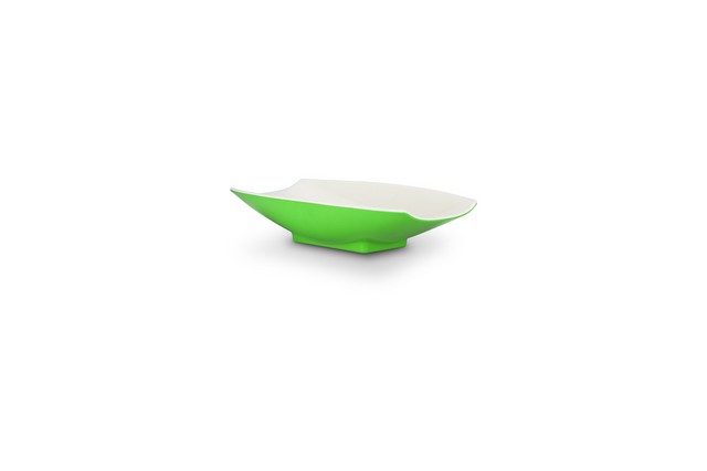53701-2tonelime 8 X 4.75 X 2 In. Melamine Curves Bowl With Lime Outside & White Inside, 8 Oz