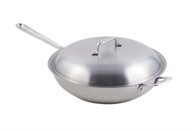 60008 12 In. Dia. Cucina Chefs Pan With Lid & Induction Bottom, 3.5 Quart