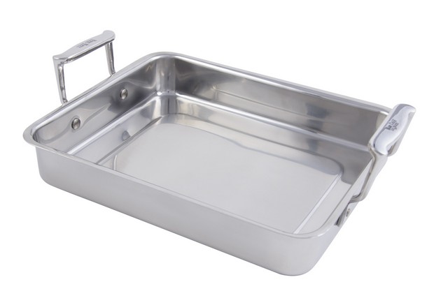 60013 11.75 X 9.37 X 2.12 In. Cucina Stainless Steel Small Food Pan With Handles, 3 Quart