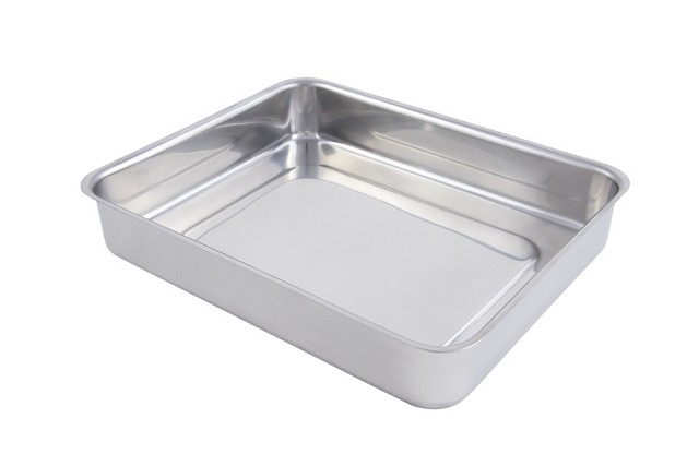 60016 11.62 X 9.37 X 2.12 In. Cucina Stainless Steel Small Food Pan No Handles, 3 Quart